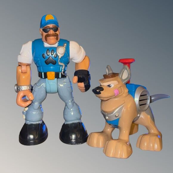 1999 Vintage Fisher Price Rescue Hero’s Wilderness Bill Barker & Buster K-9 - Picture 2 of 3